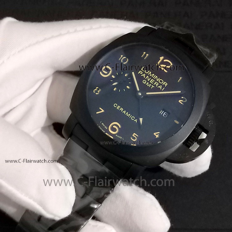 Panerai PAM00438 Luminor GMT 44mm Bracelet Black Case